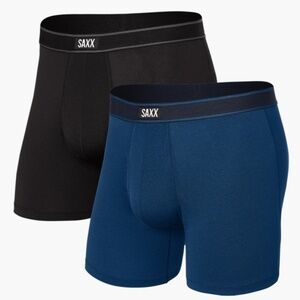 Saxx Daytripper Comfort Stretch Boxer Brief 6" 2 Pack Black/City Blue Heather